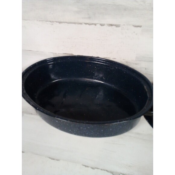 Medium Blue Roaster Pan / Great For All Occasions / Some Wear - Picture 14 of 16